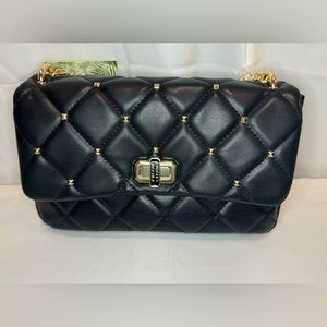 ✨LAST CHANCE✨ New Badgley Mischka Medium Diamond Qullt Flap Crossbody Bag.Black